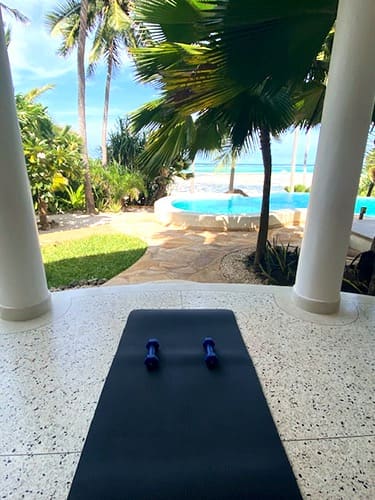 morning yoga with sea view