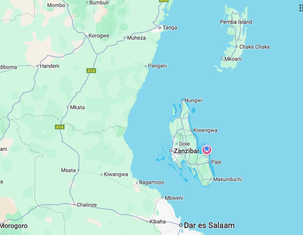 map of unguja and tanzania