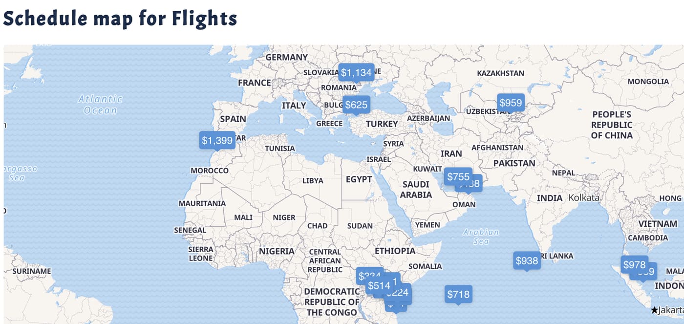 map for flights