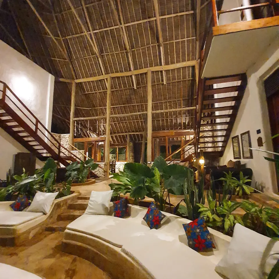 Asili House - lounge by night