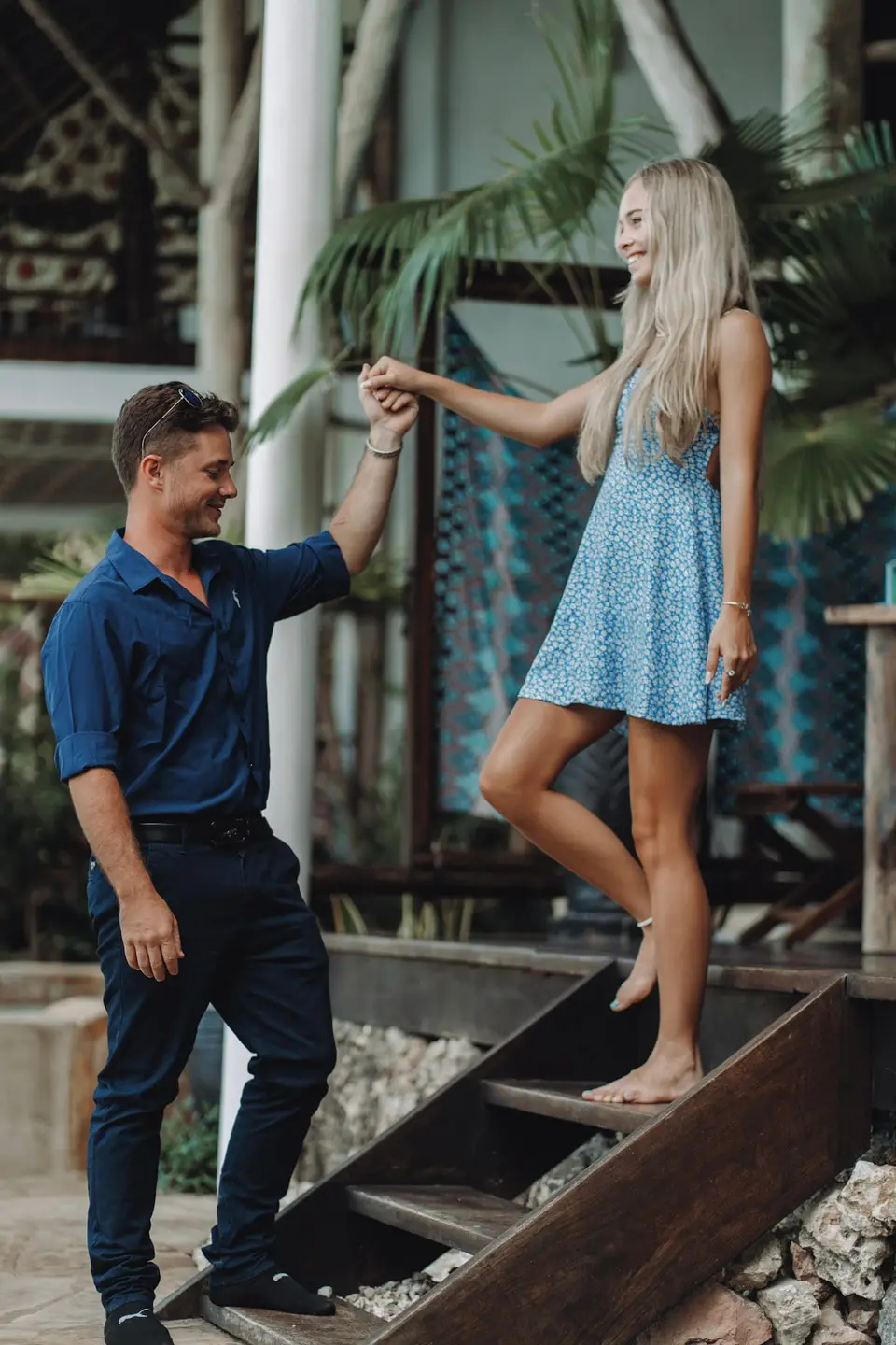 Couple Leaving Room Maji Balcony – Asili House Zanzibar