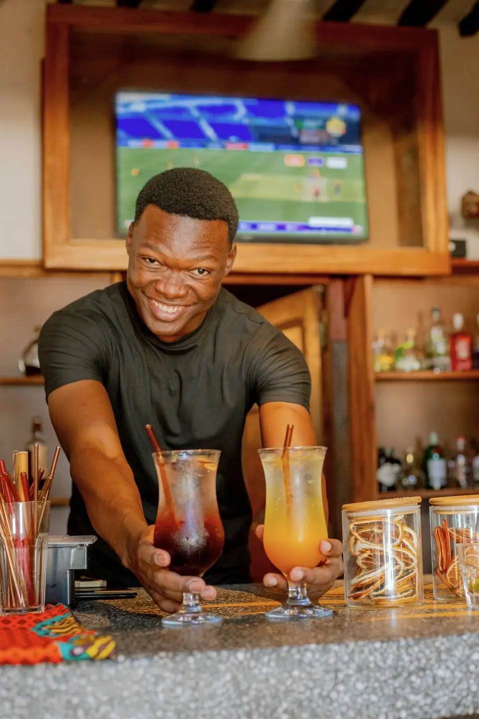Homemade lemonades served at Zatiny Restaurant, Boutique Hotel Matlai Zanzibar.